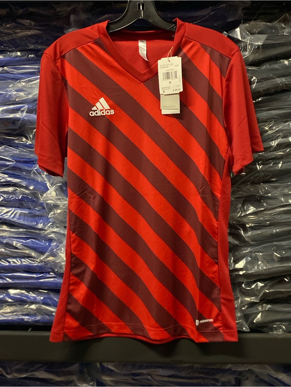 Y2K Adidas Entrada 22 GFX Soccer Jersey NWT Men’s S Red/Maroon Aeroready HB0572